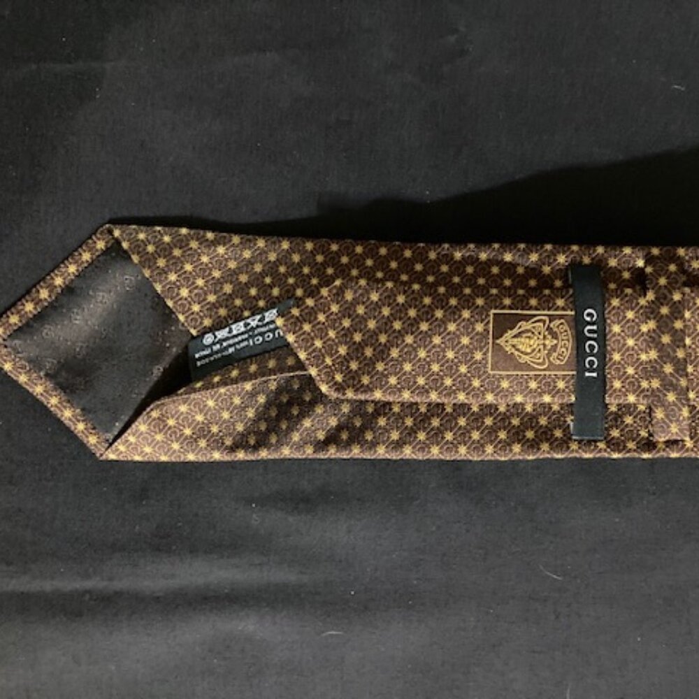 Gucci Men’s Silk Tie - Brown Sunburst - Picture 2 of 2